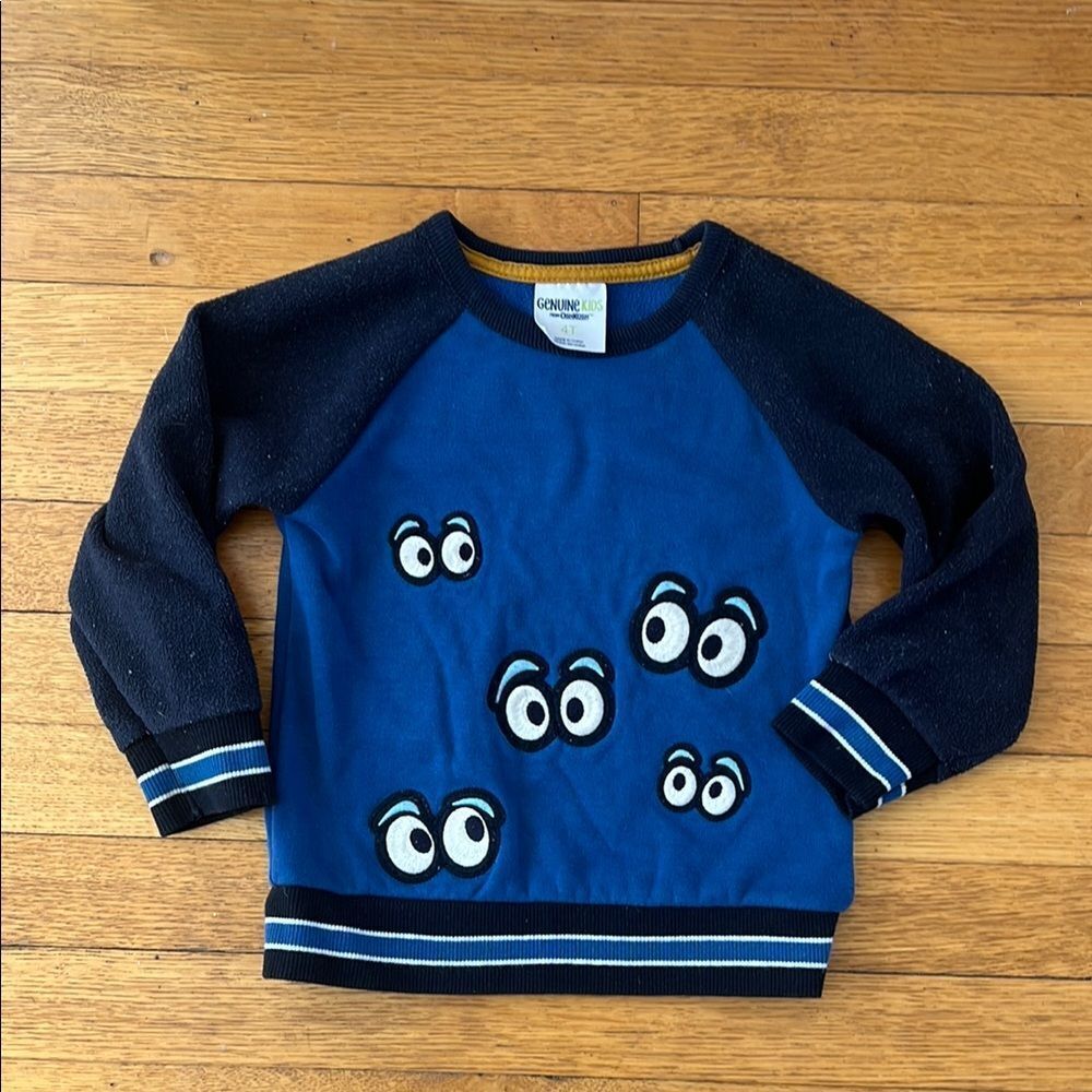 OshKosh B'gosh Blue and Black Eye-Patterned Sweater
